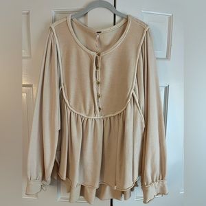 Free People Cream-Colored Sweater